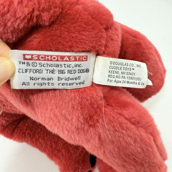 Douglas Scholastic Clifford Big Red Dog Plush Toy Book Stand Cuddle Collar Name - Picture 11 of 12